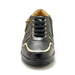 Derby's met comfortbreedte, in leer met metallic details