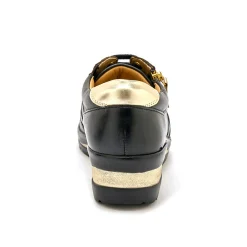 Derby's met comfortbreedte, in leer met metallic details