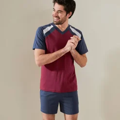 Driekleurige shortama - set van 2