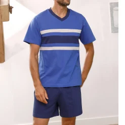 Driekleurige shortama - set van 2