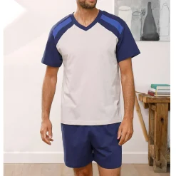 Driekleurige shortama - set van 2