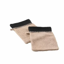 Effen badlinnen 450 g/m² met jacquard sierrand, zacht comfort