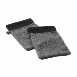 Effen badlinnen 450 g/m² met jacquard sierrand, zacht comfort