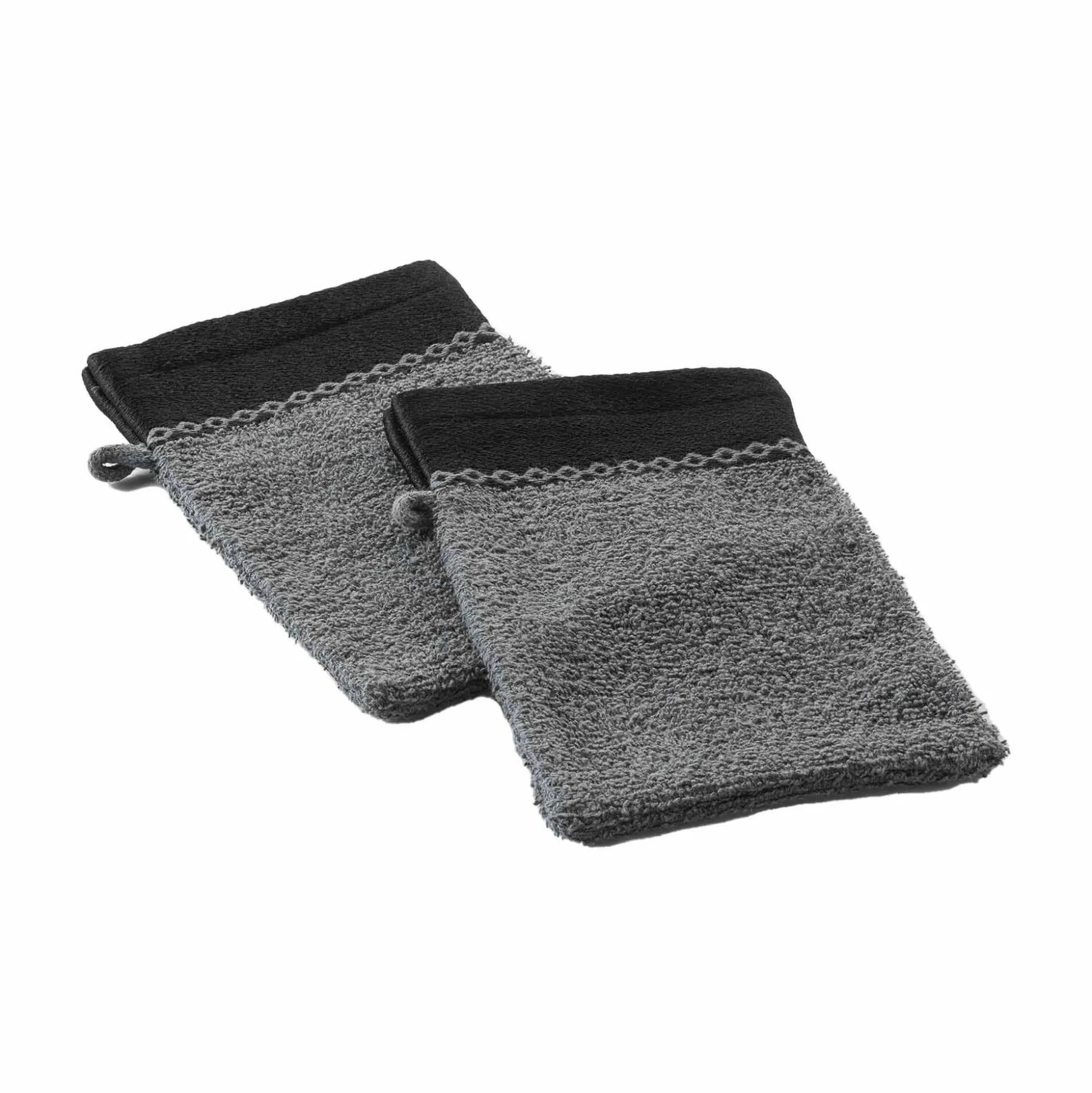 Effen badlinnen 450 g/m² met jacquard sierrand, zacht comfort