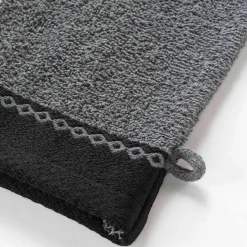 Effen badlinnen 450 g/m² met jacquard sierrand, zacht comfort