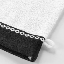 Effen badlinnen 450 g/m² met jacquard sierrand, zacht comfort