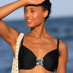 Effen bikinibeha met beugels en drapering