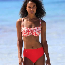 Effen bikinislip met hoge taille Solaro