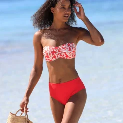 Effen bikinislip met hoge taille Solaro