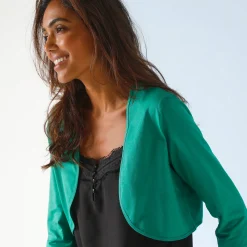 Effen bolero met 3/4-mouwen
