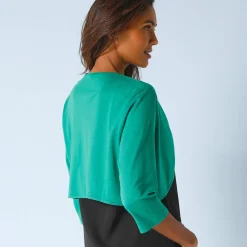 Effen bolero met 3/4-mouwen