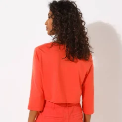 Effen bolero met 3/4-mouwen
