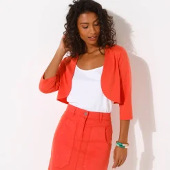 Effen bolero met 3/4-mouwen