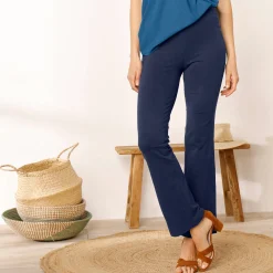Effen bootcut legging, elastische taille