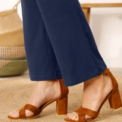 Effen bootcut legging, elastische taille