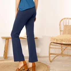 Effen bootcut legging, elastische taille