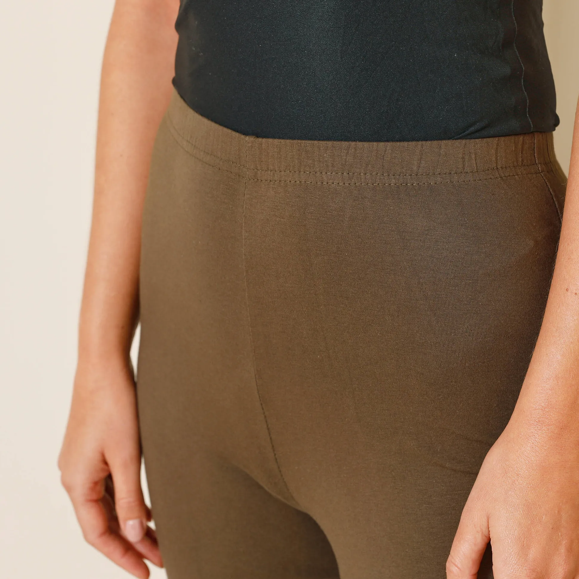 Effen bootcut legging, elastische taille