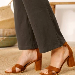 Effen bootcut legging, elastische taille