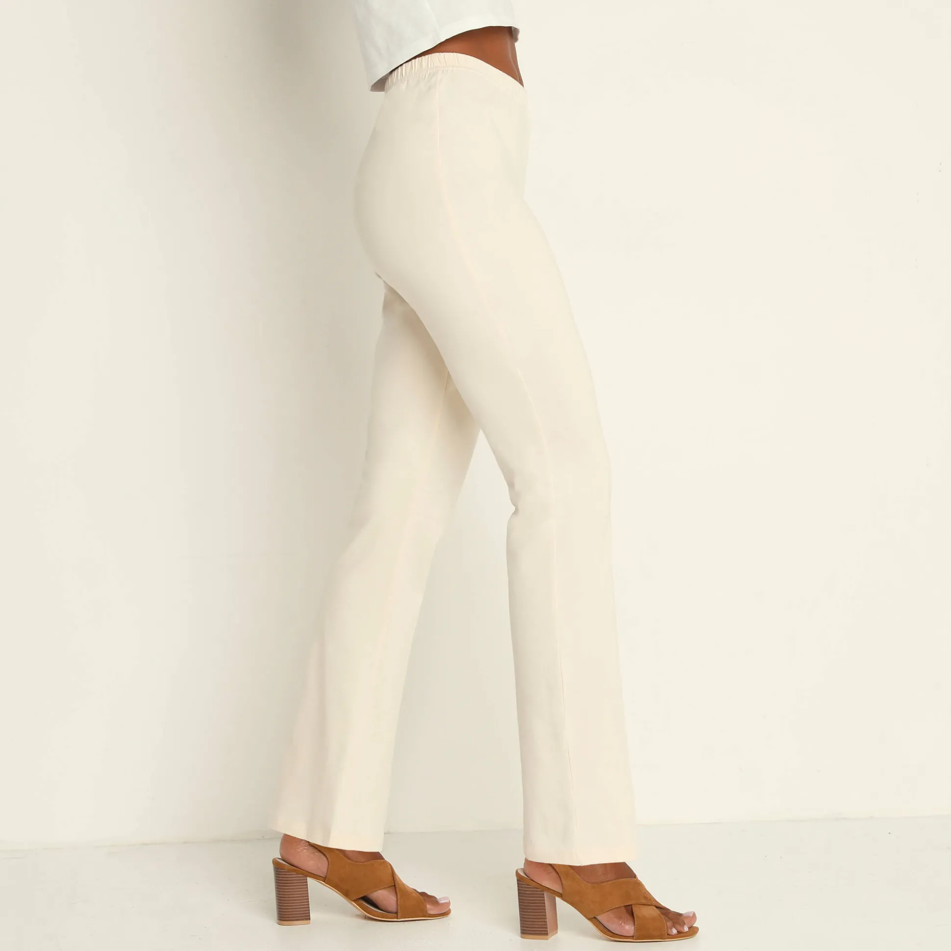 Effen bootcut legging, elastische taille