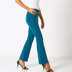Effen bootcut legging, elastische taille