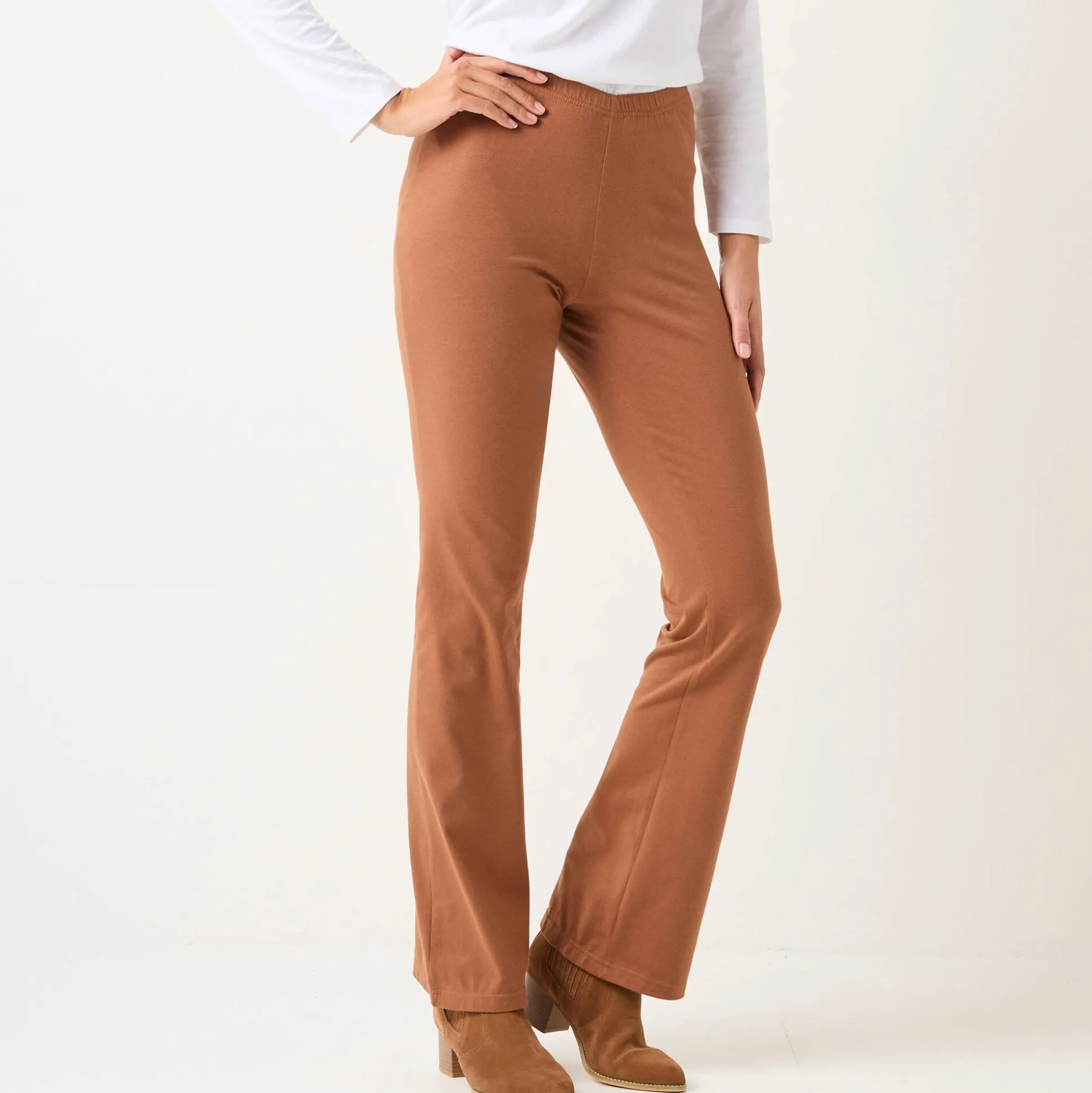 Effen bootcut legging, elastische taille