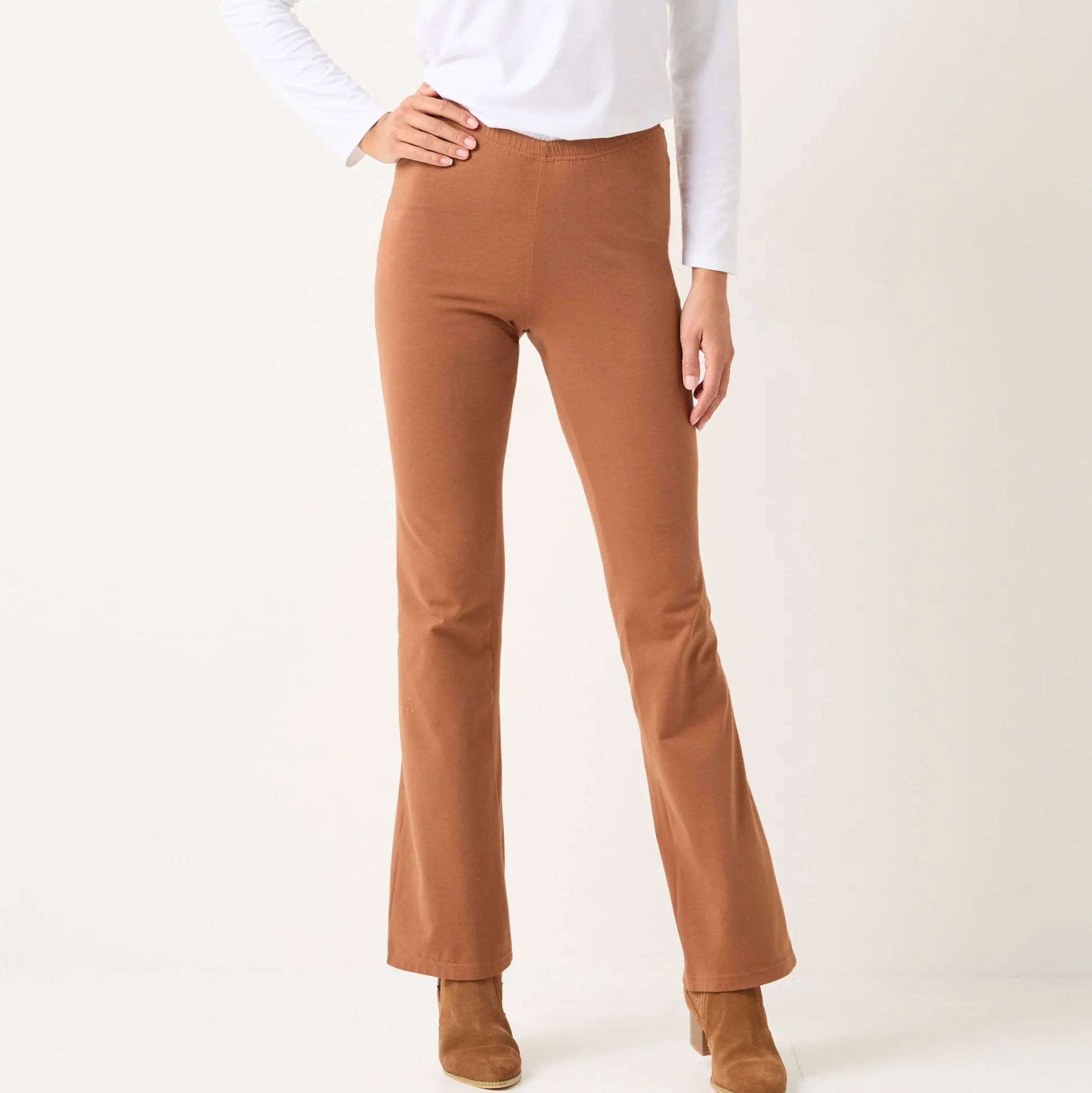 Effen bootcut legging, elastische taille