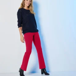 Effen bootcut legging, elastische taille