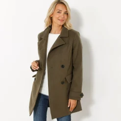 Effen cabanmantel met knoopsluiting