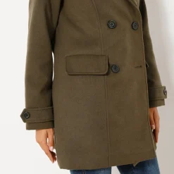 Effen cabanmantel met knoopsluiting