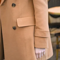 Effen cabanmantel met knoopsluiting