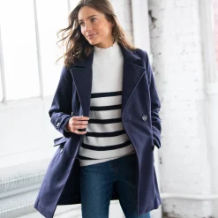 Effen cabanmantel met knoopsluiting
