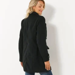 Effen cabanmantel met knoopsluiting