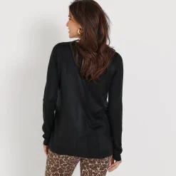 Effen cardigan met kasjmiertouch