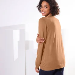 Effen cardigan met kasjmiertouch