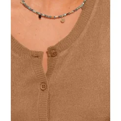 Effen cardigan met kasjmiertouch