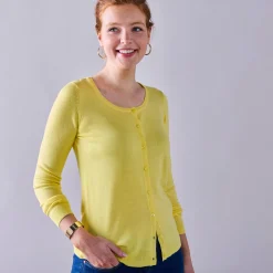 Effen cardigan met kasjmiertouch