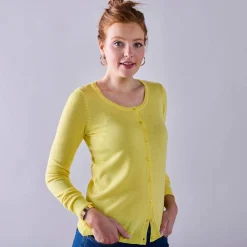 Effen cardigan met kasjmiertouch