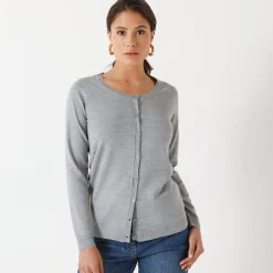 Effen cardigan met kasjmiertouch