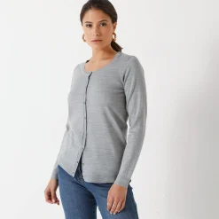 Effen cardigan met kasjmiertouch