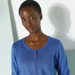Effen cardigan met kasjmiertouch