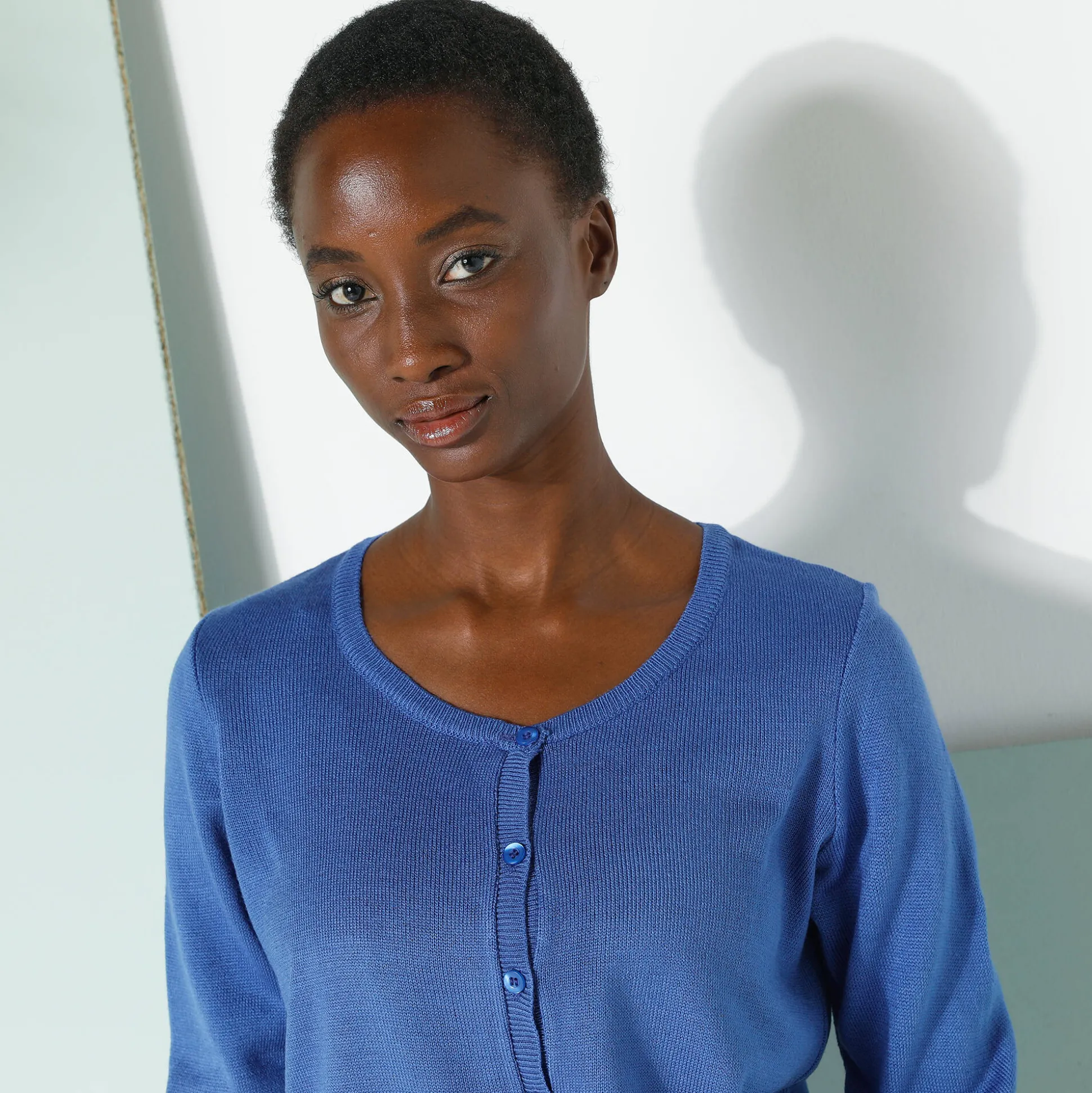 Effen cardigan met kasjmiertouch