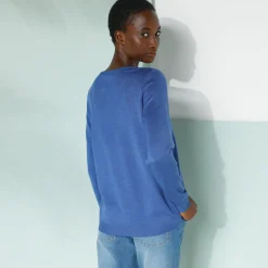 Effen cardigan met kasjmiertouch