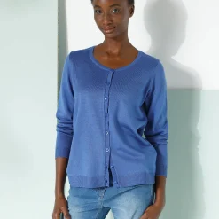 Effen cardigan met kasjmiertouch
