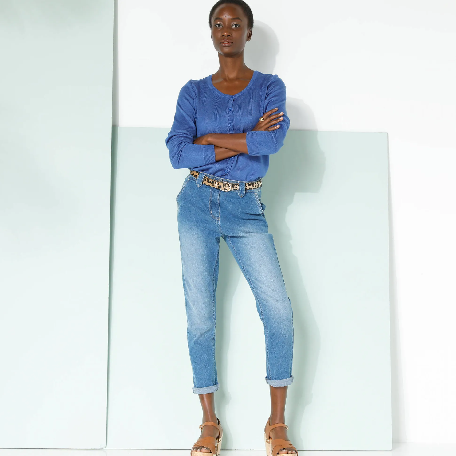 Effen cardigan met kasjmiertouch