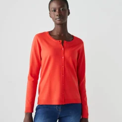 Effen cardigan met kasjmiertouch