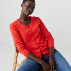 Effen cardigan met kasjmiertouch