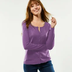 Effen cardigan met kasjmiertouch