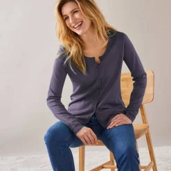 Effen cardigan met kasjmiertouch