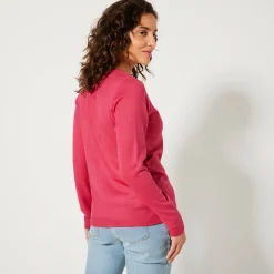 Effen cardigan met kasjmiertouch