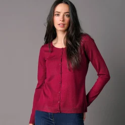 Effen cardigan met kasjmiertouch